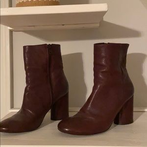 Free people dark burgundy booties